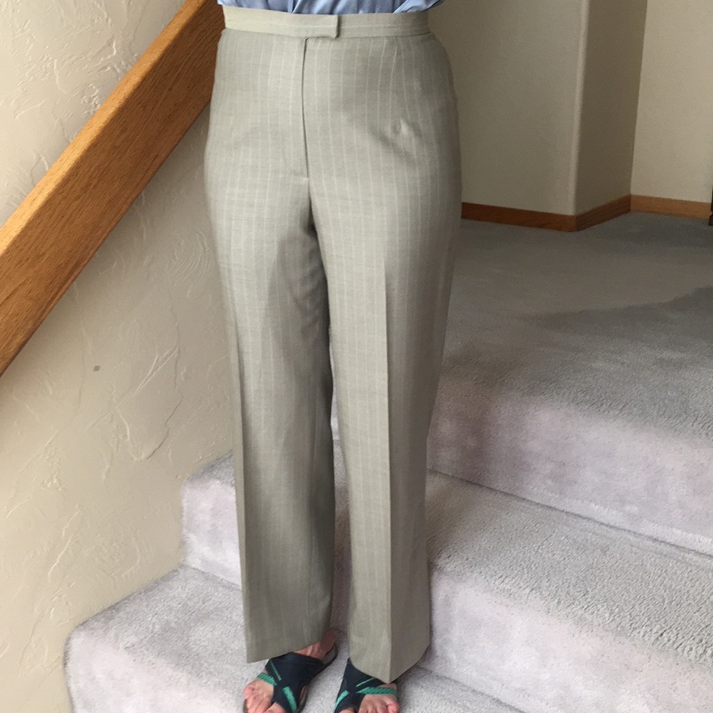 Talbots stretch light woo/ silk dress pants.